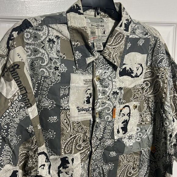 🔥🔥 SNOOP DOGG CLOTHING COMPANY - AOP Short Sleeve Button Down Shirt  2XL - *RE - Picture 2 of 16